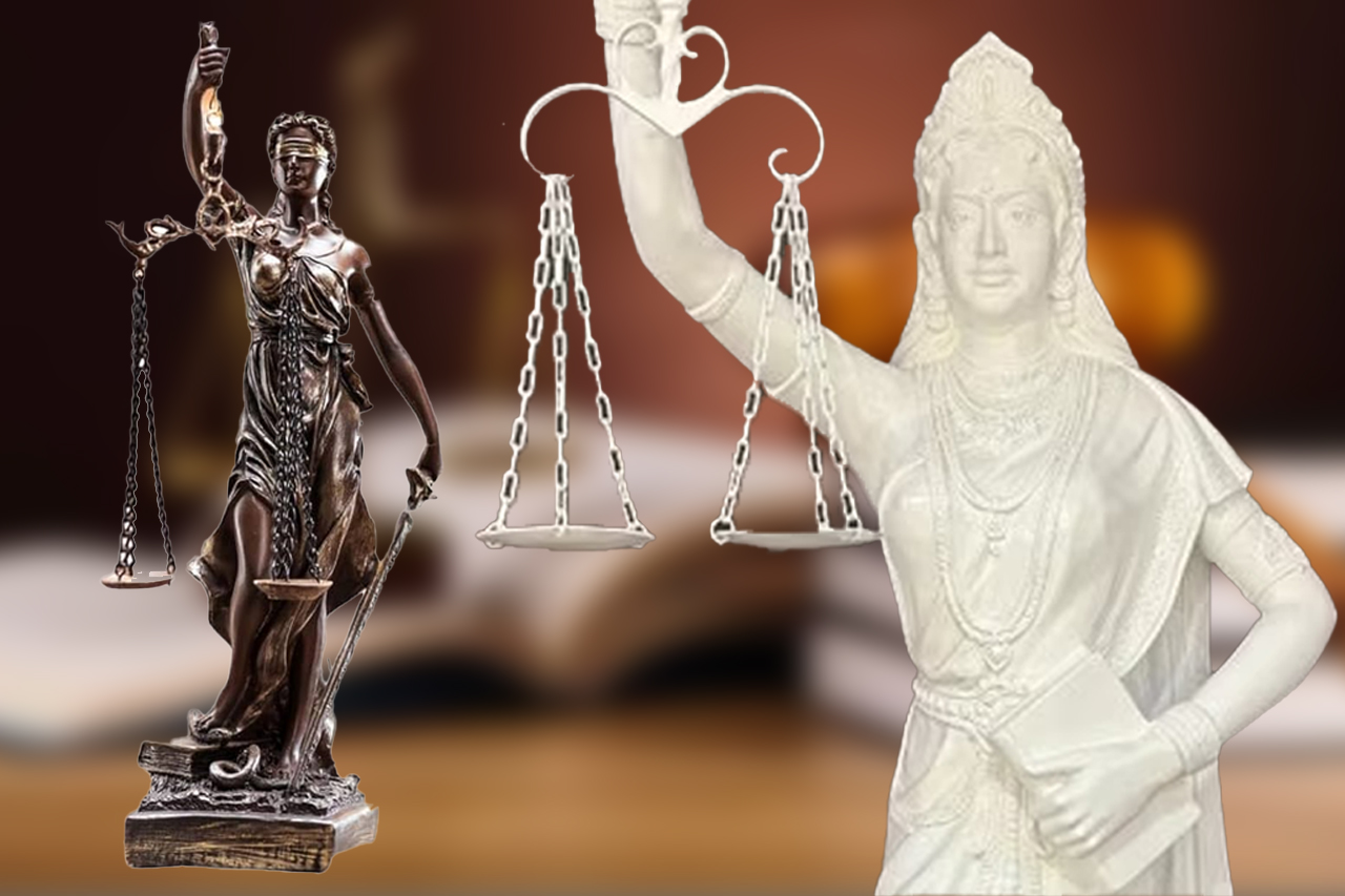 Lady JusticeSupreme Court of IndiaCJI ChandrachudIndian, justicecolonial, legacyConstitutionredesigned statuelegal frameworkchandrachudscales of justice